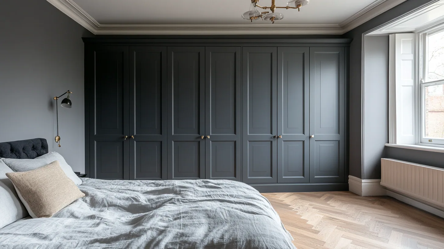 Hand made shaker style kitchen doors fitted to a full height wall